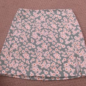 Pale blue daisy mini skirt